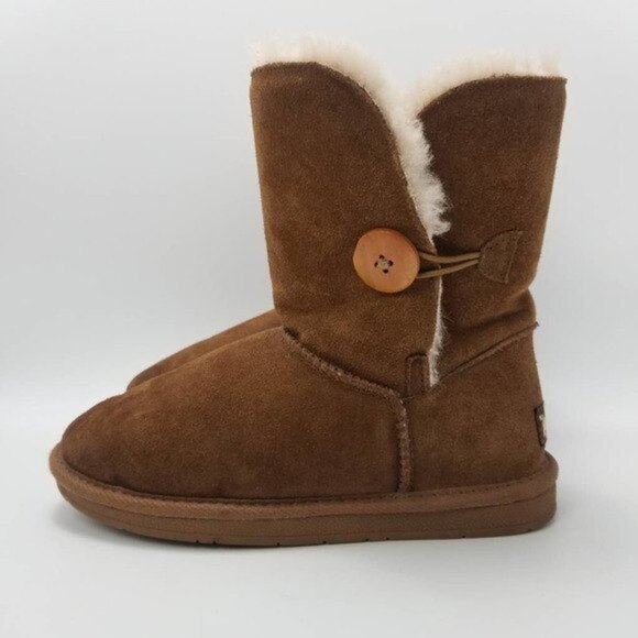 Tamarac Winter Boots Sonika Button Suede Shearling Lambs Wool Linning Size 7 M - Picture 2 of 12